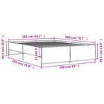 vidaXL Cadre de lit sans matelas sonoma gris 160x200 cm