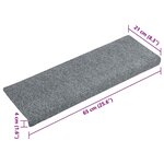 vidaXL Tapis d'escalier autocollants vidaXL  20 pièces  65 x 21 x 4 cm  gris clair  bord rectangulaire