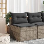 vidaXL Canapés de jardin sans accoudoirs avec coussins 2 Pièces gris