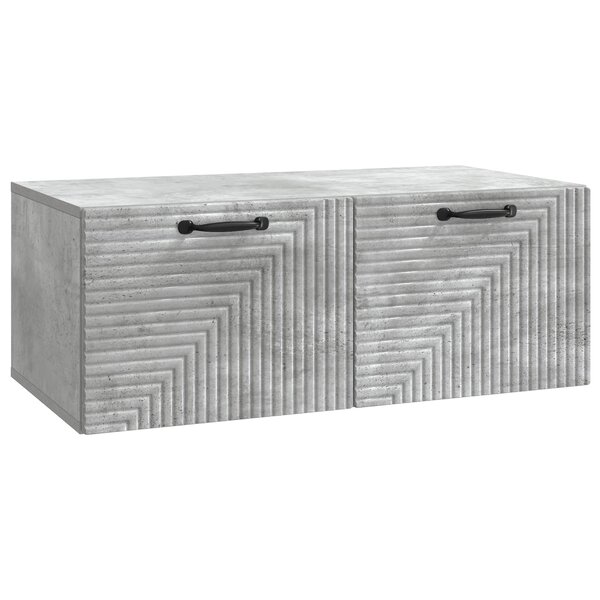 vidaXL Meuble TV mural Gris béton 78 5 x 41 x 30 cm Bois d'ingénierie