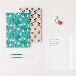 Lot de 2 carnets de notes A5 fleurs et abeilles