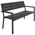 Tectake Banc de jardin Line - gris foncé
