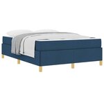 vidaXL Cadre de lit avec matelas Bleu 160 x 200 cm tissu