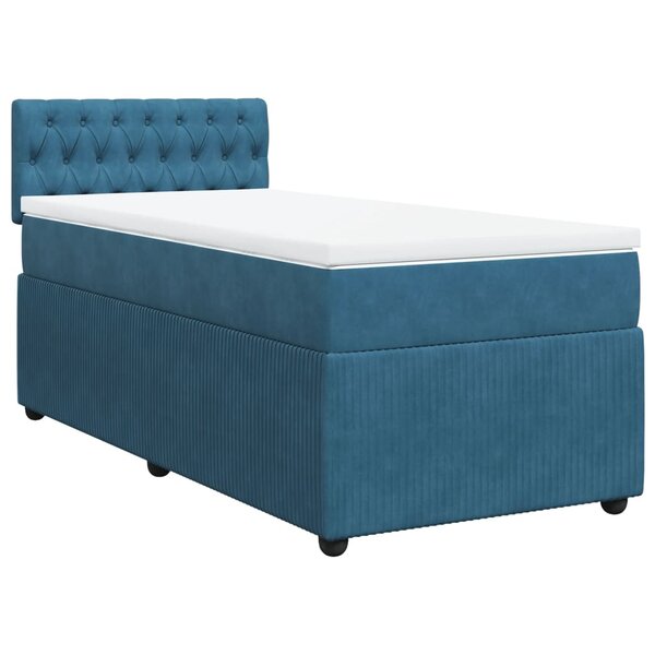 vidaXL Sommier à lattes de lit avec matelas bleu 100x200 cm