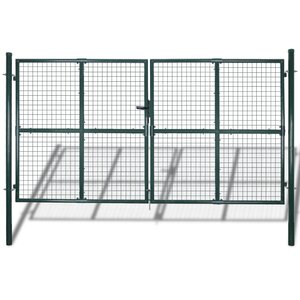 vidaXL Portail de clôture à porte double Acier enduit de poudre