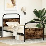 vidaXL Cadre de lit sans matelas 80x200cm chêne fumé bois d'ingénierie