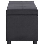 vidaXL Banc avec compartiment de rangement 116 cm Noir Polyester