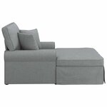 vidaXL Chaise lounge avec jupe Gris clair 91 x 157 x 91 cm tissu