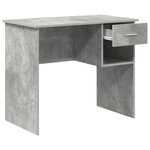 vidaXL Bureau avec rangement Gris béton 90x49.5x75 cm Bois ingénierie