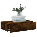 vidaXL Meuble TV avec éclairage LED chêne fumé 60x35x15 5 cm