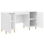 vidaXL Bureau Blanc brillant 142 5 x 50 x 75 cm Bois d'ingénierie