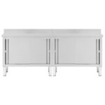 vidaXL Tables avec portes coulissantes 2 Pièces 240x50x(95-97) cm Inox