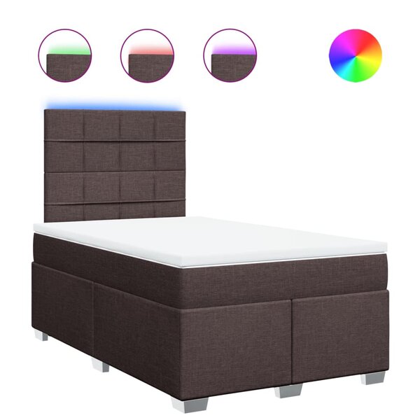 vidaXL Sommier à lattes de lit avec matelas Marron foncé 120x200 cm