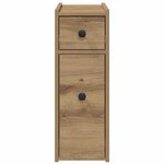 vidaXL Armoire de salle de bain étroite avec roulettes chêne artisanal