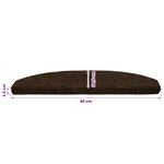 vidaXL Tapis d'escalier auto-adhésifs 15 Pièces Marron 80 x 24 5 x 3 5 cm