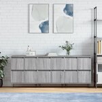 vidaXL Buffets 3 Pièces Sonoma gris Bois d'ingénierie
