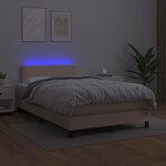 vidaXL Sommier à lattes de lit avec matelas LED Cappuccino 120x200 cm