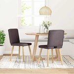 vidaXL Chaises à manger lot de 2 marron foncé tissu