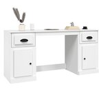 vidaXL Bureau avec armoire blanc bois d'ingénierie