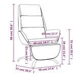 Vidaxl chaise de relaxation avec repose-pied gris clair velours