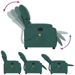vidaXL Fauteuil de massage inclinable Vert foncé Tissu