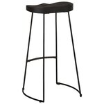 vidaXL Tabourets de bar lot de 2 noir 45x40x78 cm bois manguier massif