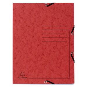 Chemise À Élastique 3 Rabats Carte Lustrée 355gm2 - A4 - Rouge - X 25 - Exacompta