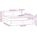 vidaXL Sommier à lattes de lit et matelas Gris clair 160x200cm Velours