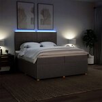 vidaXL Sommier à lattes de lit avec matelas Taupe 200x200 cm Tissu