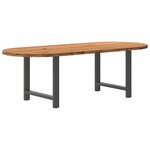 vidaXL Table à manger marron clair bois de chêne massif ovale