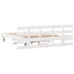vidaXL Cadre de lit avec tiroir Blanc 150 x 200 cm bois