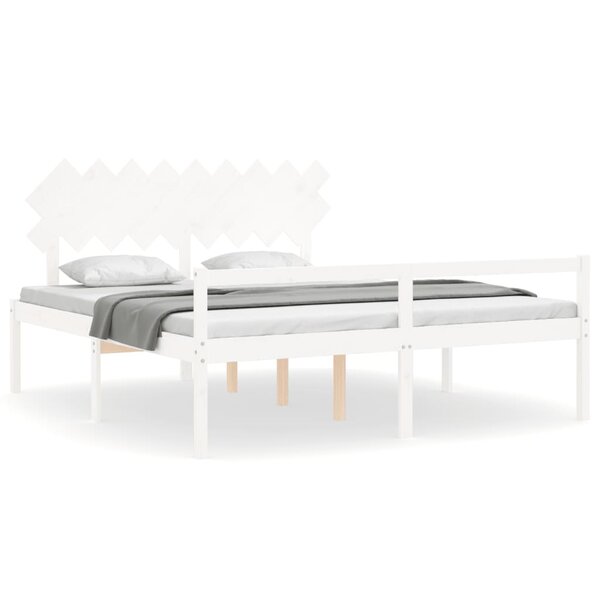 vidaXL Lit pour personne âgée sans matelas blanc bois massif