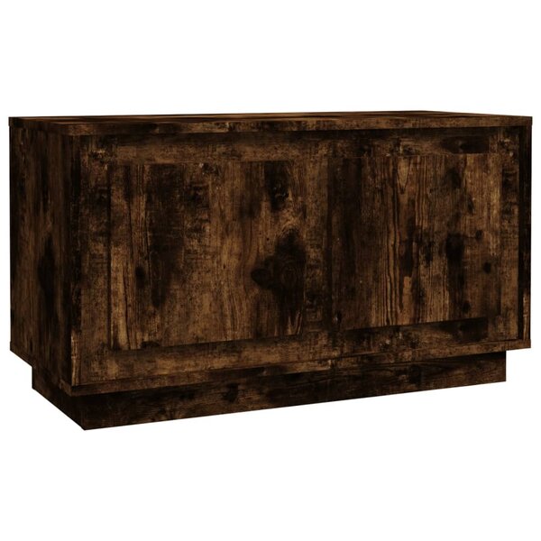 vidaXL Meuble TV chêne fumé 80x35x45 cm bois d'ingénierie