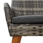 vidaXL Ensemble de jardin 7 pièces en poly rotin gris