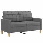 vidaXL Canapé à 2 places Gris foncé 120 cm Tissu