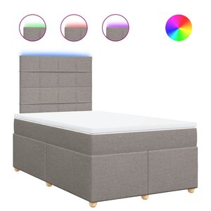 vidaXL Sommier à lattes de lit avec matelas Taupe 120x200 cm Tissu