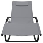 vidaXL Chaise longue à bascule gris acier et textilène