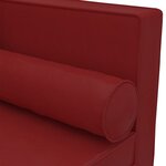 vidaXL Chaise longue coussins et traversin rouge bordeaux similicuir