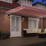 vidaXL Auvent Rétractable Rouge et Blanc 500 × 300 cm