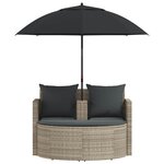 vidaXL Canapé de jardin 8 Pièces Gris clair et gris foncé polyrotin