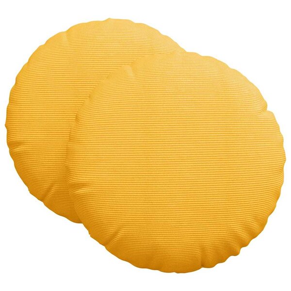 vidaXL Coussins de siège 2 pc Tissu en velours côtelé Jaune clair