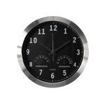 Perel Horloge murale 35 5 cm Noir et argenté