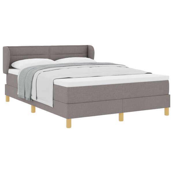 Lit à ressorts vidaXL avec matelas - Taupe  140x200 cm  Tissu