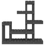 vidaXL Support à plantes Gris 92x25x97 cm Bois massif de pin