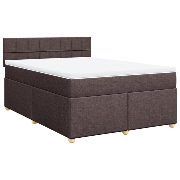 vidaXL Sommier à lattes de lit avec matelas Marron foncé 160x200 cm