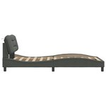 vidaXL Cadre de lit avec LED sans matelas gris foncé 100x200 cm tissu