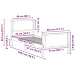 vidaXL Cadre de lit avec tête de lit Gris clair 75 x 190 cm tissu