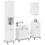 vidaXL Ensemble de mobilier de salle de bain avec porte Blanc brillant