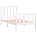 vidaXL Cadre de lit sans matelas blanc 75x190 cm bois massif
