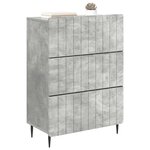 vidaXL Armoire à tiroirs Gris béton 66 x 34 5 x 92 cm